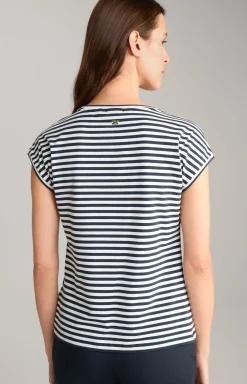 T-Shirt in Blau/Weiß gestreift