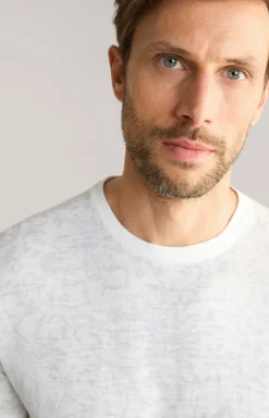 T-Shirt Pieron in Weiß gemustert