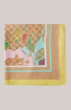 Tuch in Beige gemustert