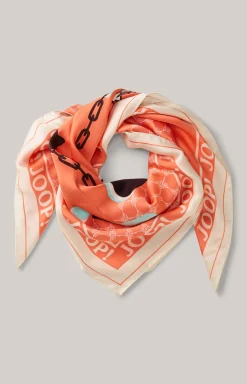 Tuch in Orange gemustert