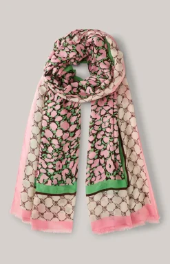 Tuch in Rosa-Grün gemustert