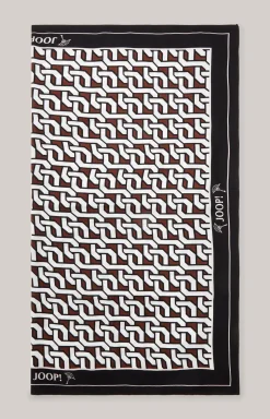 Tuch in Schwarz/Weiß/Braun gemustert