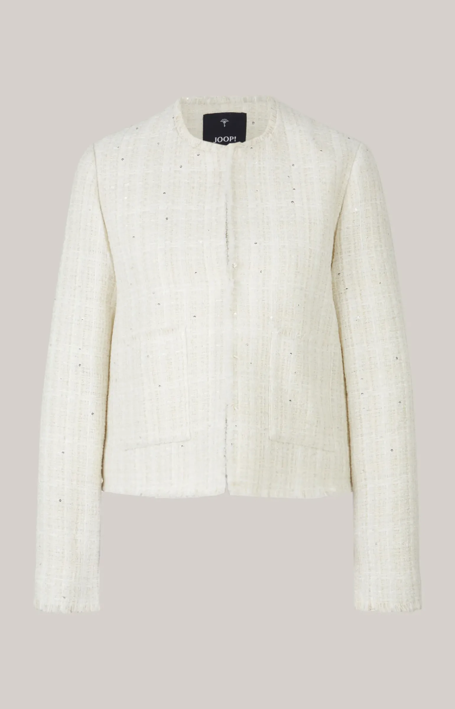 Tweed-Blazer in Offwhite/Gold