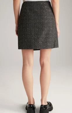 Tweed-Rock in Schwarz/Grau/Gold