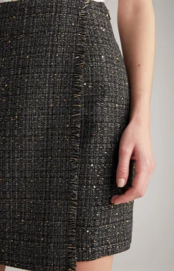 Tweed-Rock in Schwarz/Grau/Gold