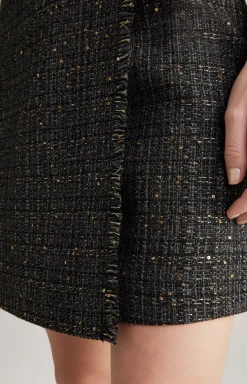 Tweed-Rock in Schwarz/Grau/Gold