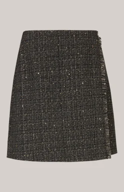 Tweed-Rock in Schwarz/Grau/Gold