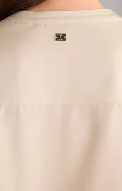 Twill-Bluse in Beige