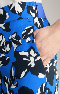 Twill-Hose in Blau/Schwarz/Weiß gemustert