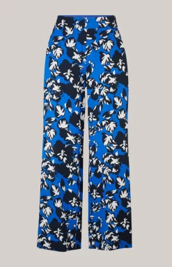 Twill-Hose in Blau/Schwarz/Weiß gemustert