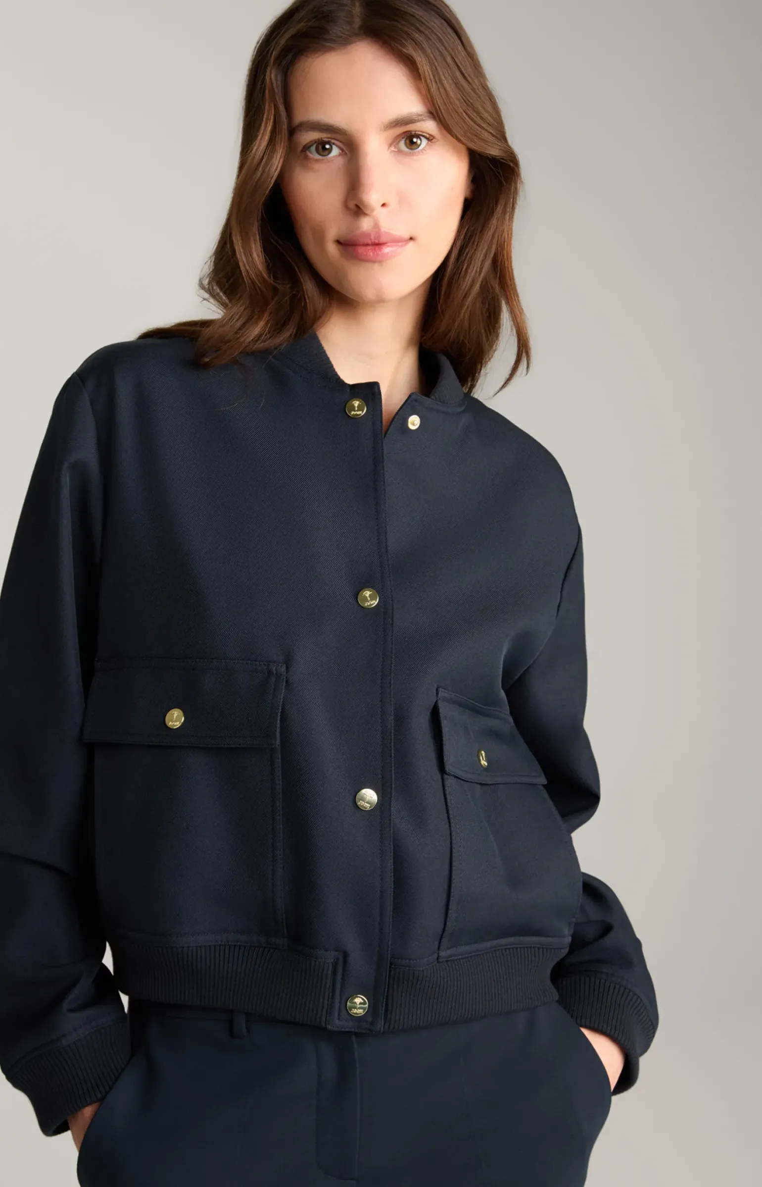 Twill-Jacke in Navy