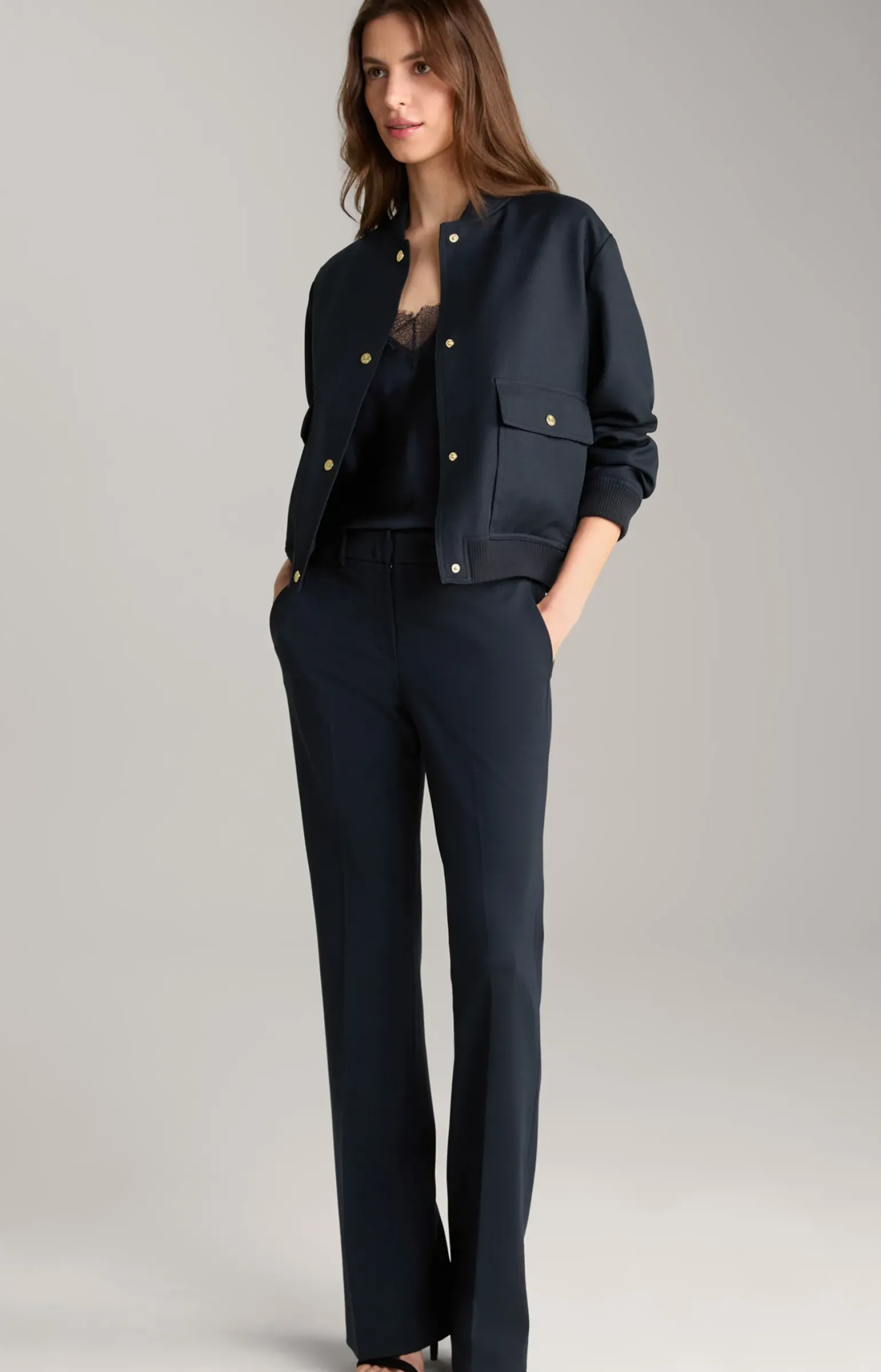 Twill-Jacke in Navy