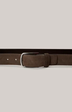 Veloursledergürtel in Dunkelbraun
