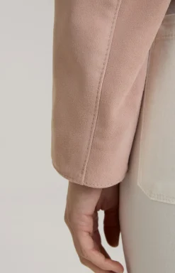 Velours-Lederjacke in Rosé