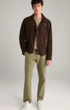 Velours-Lederjacke Lezy in Dunkelbraun