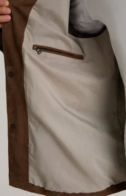 Velours-Lederjacke Zag in Braun