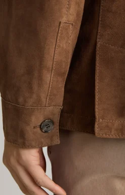 Velours-Lederjacke Zag in Braun