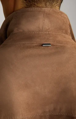 Velours-Lederjacke Zag in Braun