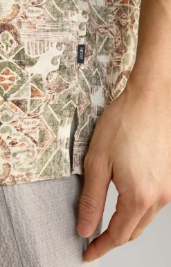 Viskose-Hemd Hanes in Beige gemustert