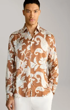 Viskose-Hemd Matty in Kupfer/Ecru