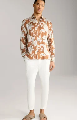 Viskose-Hemd Matty in Kupfer/Ecru
