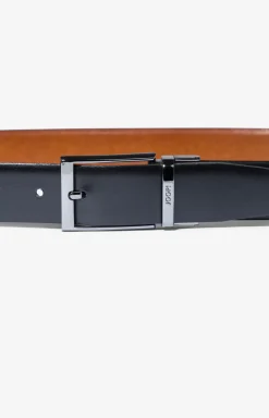 Wendegürtel in Cognac/Schwarz