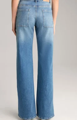 Wide Leg Jeans in Blue Washed