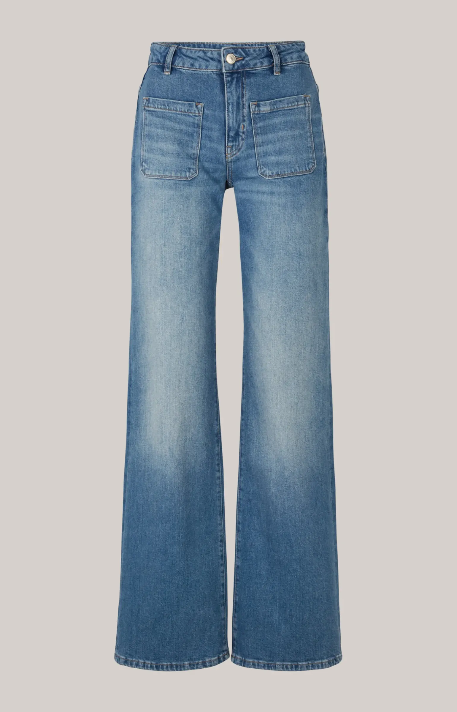 Wide Leg Jeans in Blue Washed