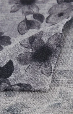 Woll-Einstecktuch in Dunkelblau/Grau