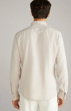 Wollflanell-Hemd Pai in Hellbraun meliert