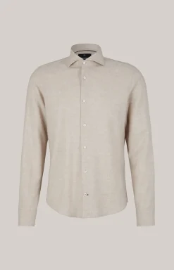 Wollflanell-Hemd Pai in Hellbraun meliert