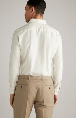 Wollflanell-Hemd Pai in Offwhite