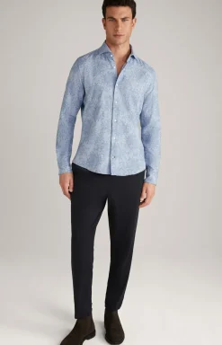 Wool-Mix-Hemd Pai in Blau gemustert