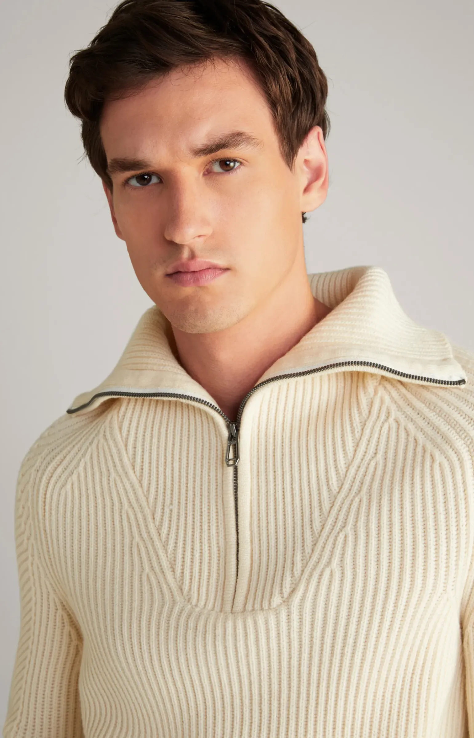 Wool-Mix-Pullover Brunor in Offwhite