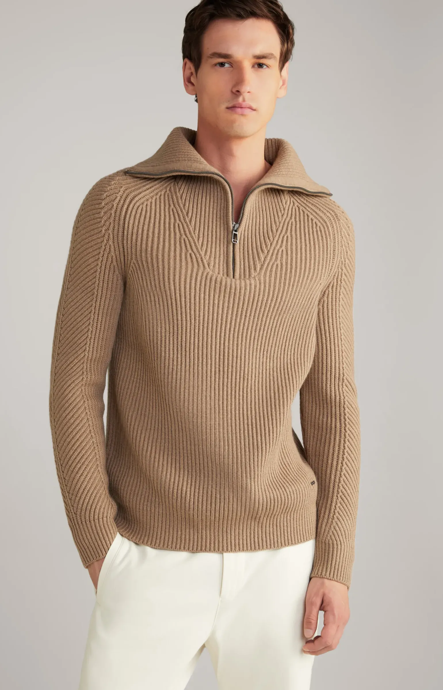 Wool-Mix-Pullover Brunor in Hellbraun