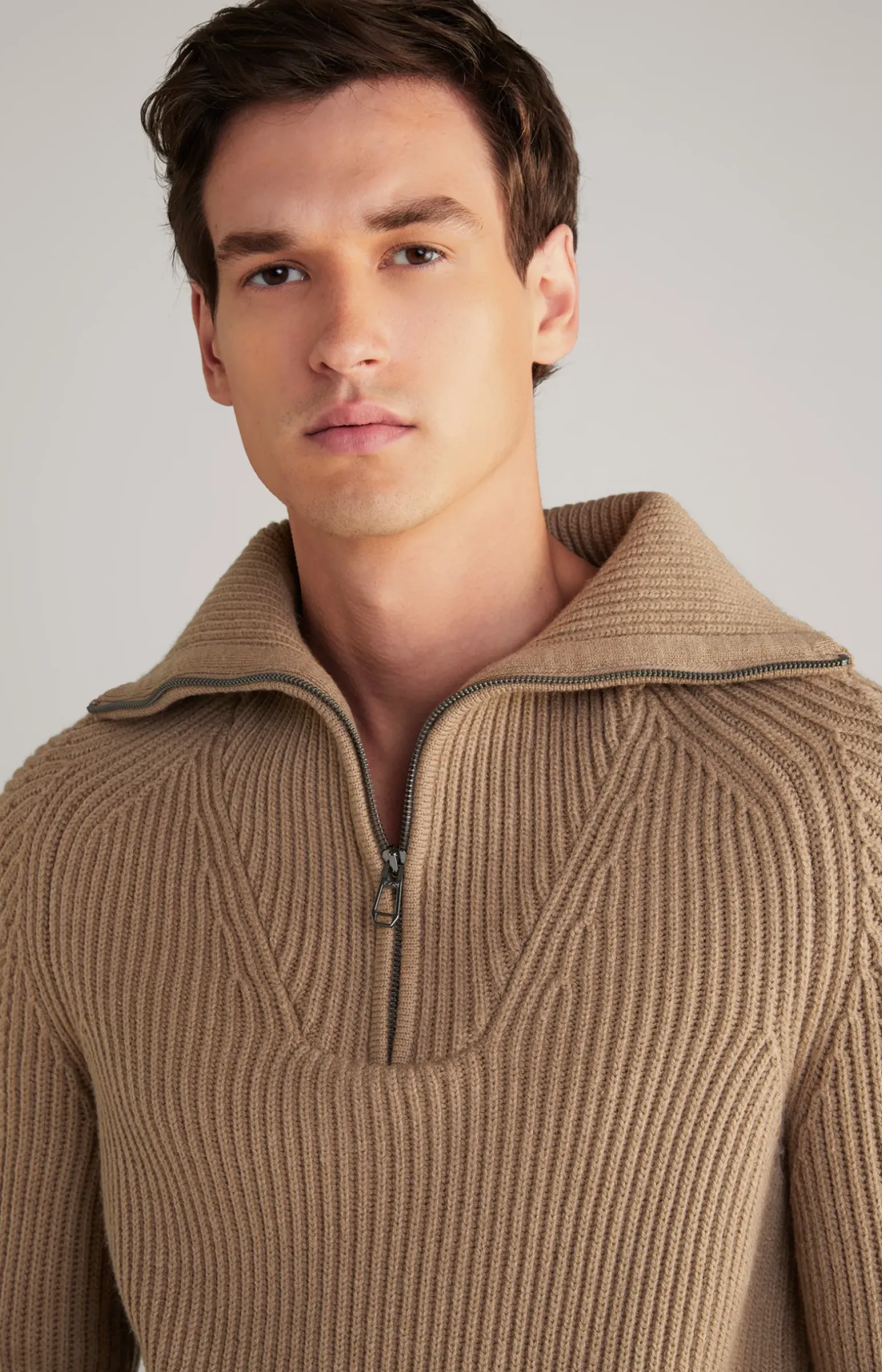 Wool-Mix-Pullover Brunor in Hellbraun