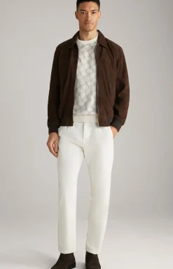 Ziegenvelours-Lederjacke Laup in Dunkelbraun