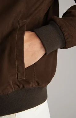 Ziegenvelours-Lederjacke Laup in Dunkelbraun