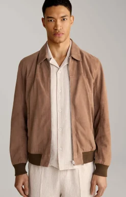 Ziegenvelours-Lederjacke Laup in Hellbraun