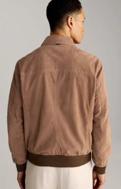 Ziegenvelours-Lederjacke Laup in Hellbraun