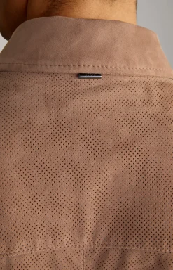 Ziegenvelours-Lederjacke Laup in Hellbraun